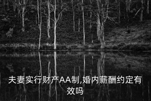 夫妻實(shí)行財(cái)產(chǎn)AA制,婚內(nèi)薪酬約定有效嗎