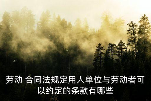 勞動(dòng) 合同法規(guī)定用人單位與勞動(dòng)者可以約定的條款有哪些