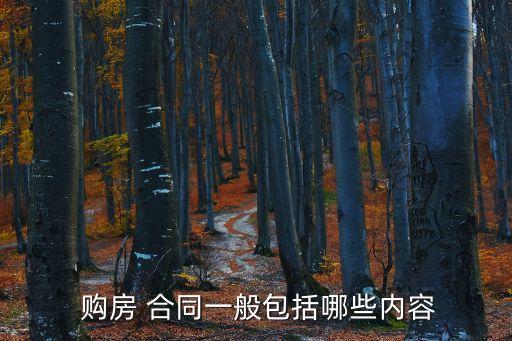  購(gòu)房 合同一般包括哪些內(nèi)容