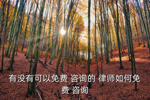 有沒有可以免費 咨詢的 律師如何免費 咨詢