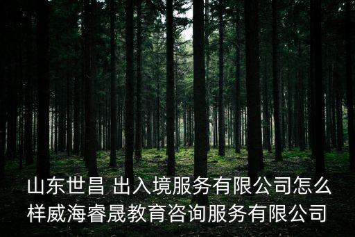  山東世昌 出入境服務有限公司怎么樣威海睿晟教育咨詢服務有限公司