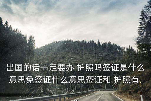 出國(guó)的話一定要辦 護(hù)照嗎簽證是什么意思免簽證什么意思簽證和 護(hù)照有...