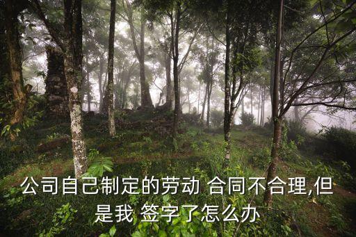 公司自己制定的勞動(dòng) 合同不合理,但是我 簽字了怎么辦
