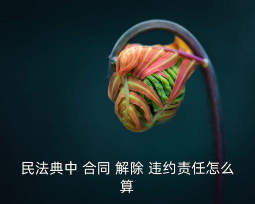 民法典中 合同 解除 違約責(zé)任怎么算