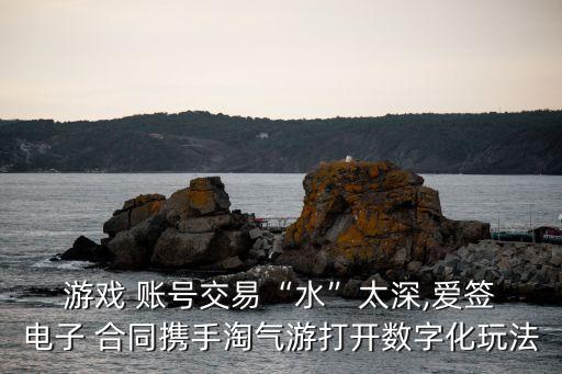  游戲 賬號(hào)交易“水”太深,愛簽 電子 合同攜手淘氣游打開數(shù)字化玩法
