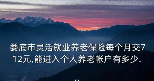  婁底市靈活就業(yè)養(yǎng)老保險每個月交712元,能進入個人養(yǎng)老帳戶有多少...