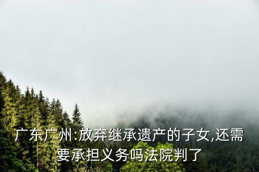 廣東廣州:放棄繼承遺產(chǎn)的子女,還需要承擔(dān)義務(wù)嗎法院判了