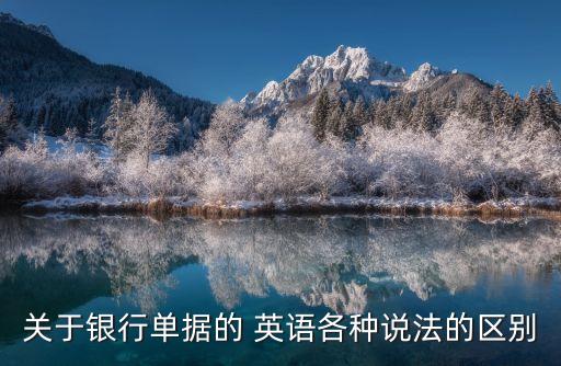關(guān)于銀行單據(jù)的 英語各種說法的區(qū)別