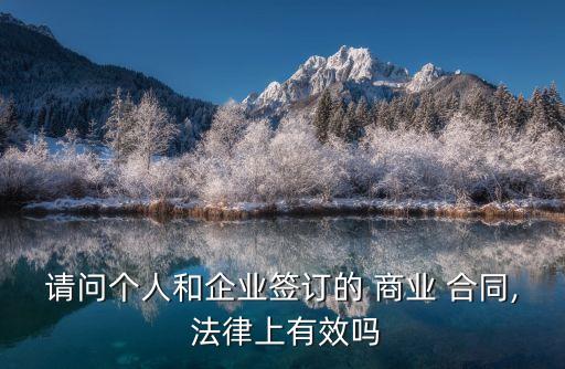 請(qǐng)問個(gè)人和企業(yè)簽訂的 商業(yè) 合同, 法律上有效嗎
