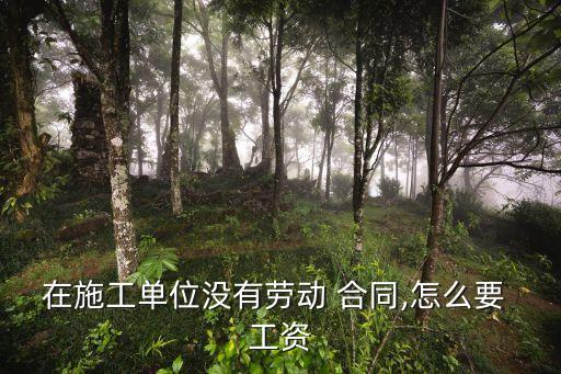 干活沒(méi)有簽合同怎么討要工資