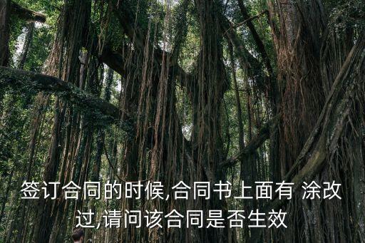 簽訂合同的時(shí)候,合同書上面有 涂改過,請(qǐng)問該合同是否生效