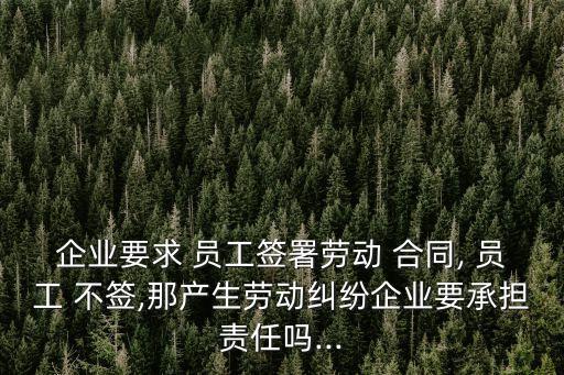 企業(yè)要求 員工簽署勞動 合同, 員工 不簽,那產(chǎn)生勞動糾紛企業(yè)要承擔責任嗎...