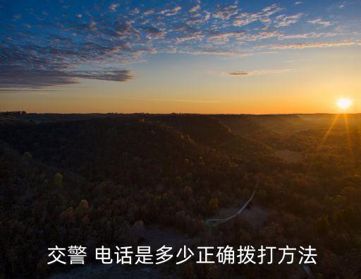  交警 電話是多少正確撥打方法