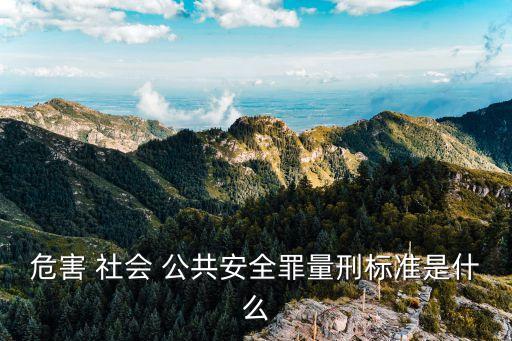 危害 社會 公共安全罪量刑標準是什么
