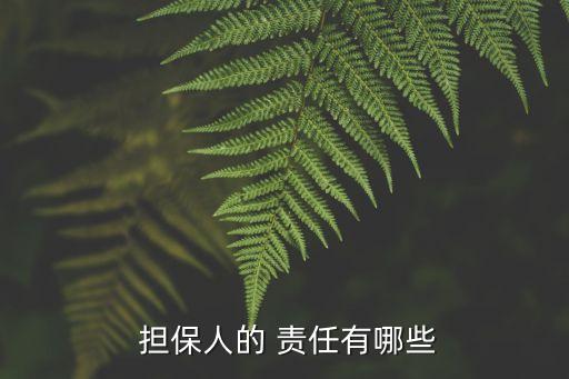  擔保人的 責任有哪些