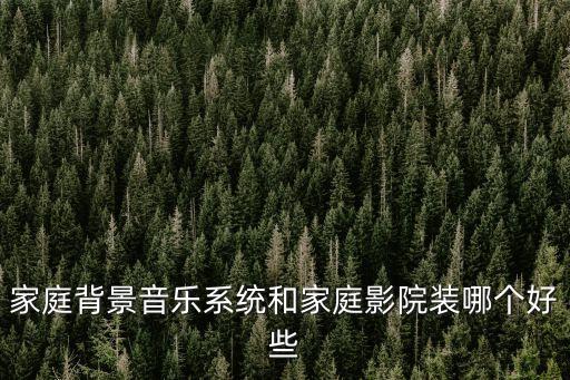 家庭背景音樂系統(tǒng)和家庭影院裝哪個(gè)好些