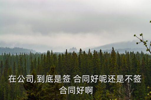 在公司,到底是簽 合同好呢還是不簽 合同好啊