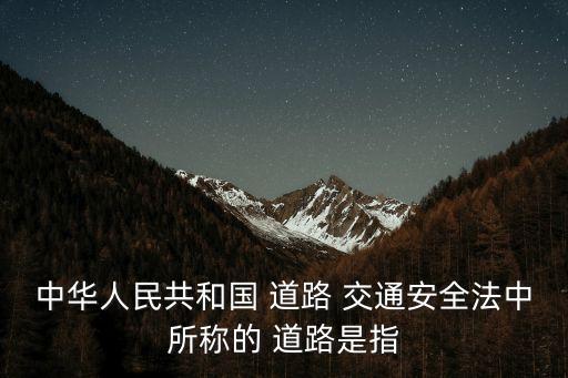 中華人民共和國(guó) 道路 交通安全法中所稱(chēng)的 道路是指