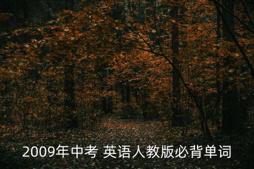 2009年中考 英語人教版必背單詞