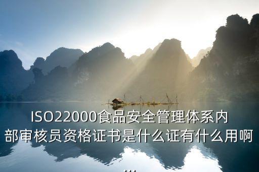 ISO22000食品安全管理體系內部審核員資格證書是什么證有什么用啊...