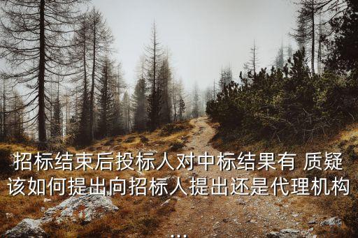 對招投標(biāo)結(jié)果有質(zhì)疑怎么辦,在招投標(biāo)中碰到對方質(zhì)疑怎么辦