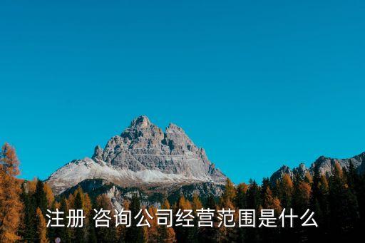 注冊(cè) 咨詢公司經(jīng)營(yíng)范圍是什么