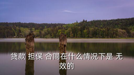 抵押擔(dān)保合同無效的情形
