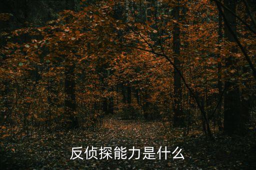 反偵探能力是什么