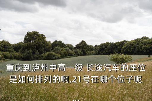 重慶到瀘州中高一級 長途汽車的座位是如何排列的啊,21號在哪個位子呢...