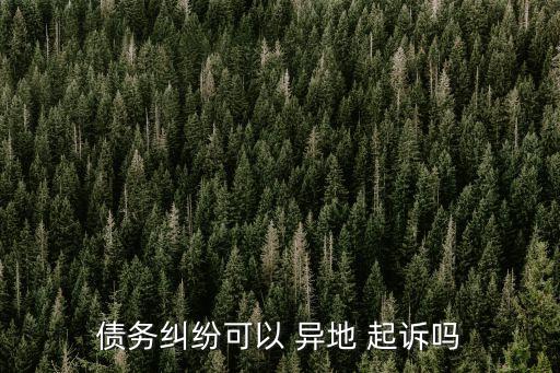 債務(wù)糾紛可以 異地 起訴嗎