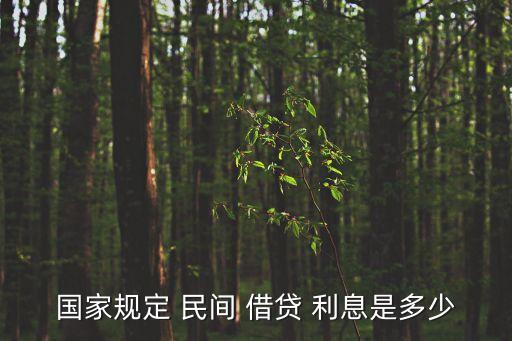 國(guó)家規(guī)定 民間 借貸 利息是多少