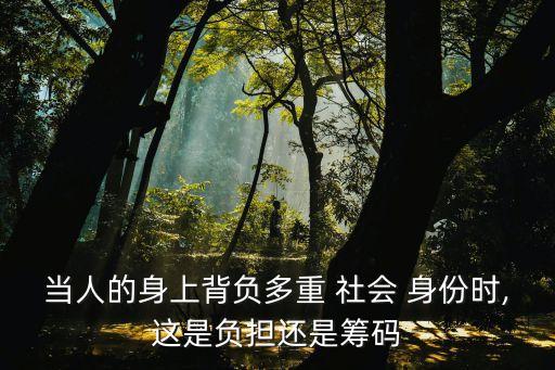 當(dāng)人的身上背負(fù)多重 社會(huì) 身份時(shí),這是負(fù)擔(dān)還是籌碼