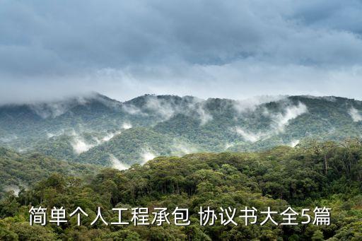 簡單個人工程承包 協(xié)議書大全5篇