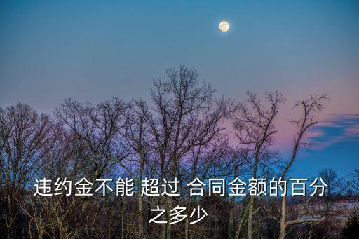  違約金不能 超過(guò) 合同金額的百分之多少