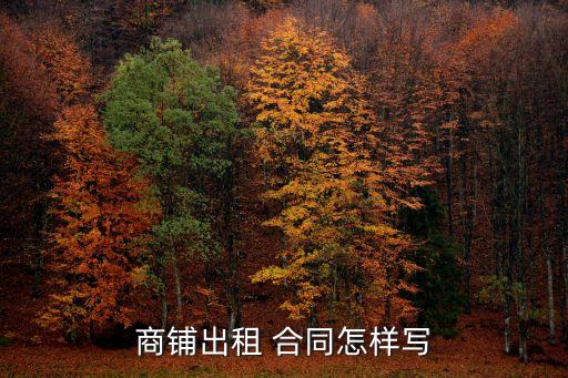 商鋪出租 合同怎樣寫