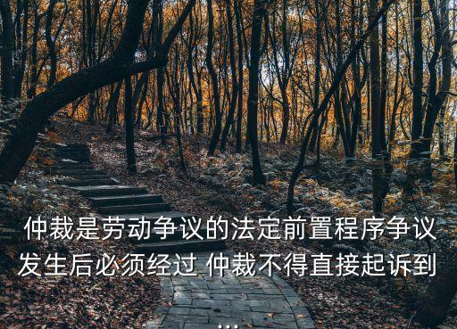  仲裁是勞動爭議的法定前置程序爭議發(fā)生后必須經(jīng)過 仲裁不得直接起訴到...