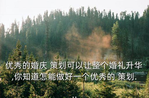 優(yōu)秀的婚慶 策劃可以讓整個婚禮升華,你知道怎能做好一個優(yōu)秀的 策劃...