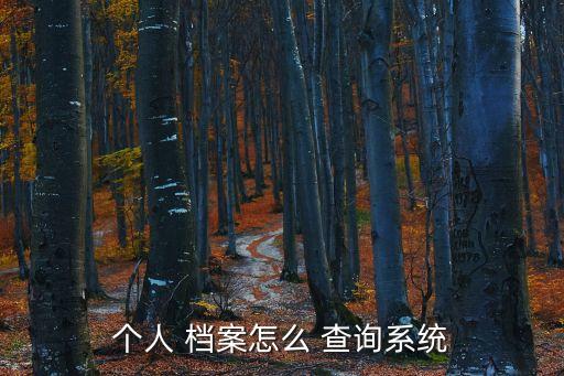 個人 檔案怎么 查詢系統(tǒng)