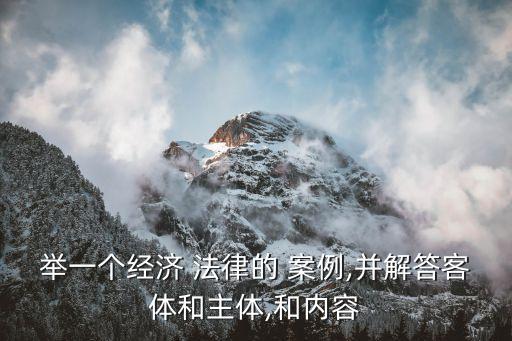 舉一個經(jīng)濟 法律的 案例,并解答客體和主體,和內(nèi)容