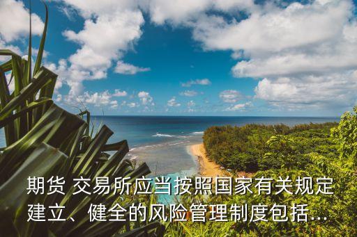  期貨 交易所應(yīng)當(dāng)按照國家有關(guān)規(guī)定建立、健全的風(fēng)險(xiǎn)管理制度包括...