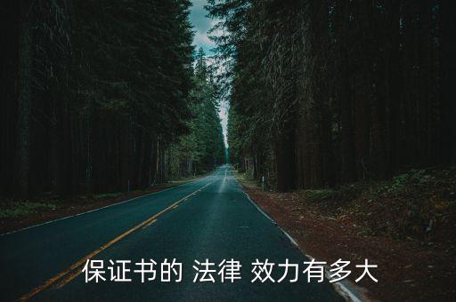  保證書的 法律 效力有多大