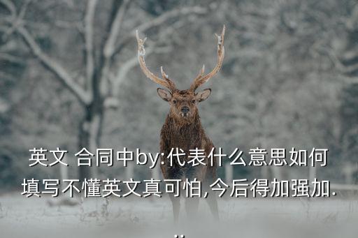 英文 合同中by:代表什么意思如何填寫不懂英文真可怕,今后得加強(qiáng)加...