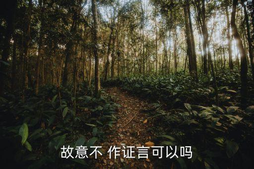故意不 作證言可以嗎