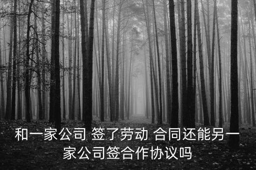 簽了合同還能再簽別的合同嗎,一個員工簽兩家公司勞動協(xié)議