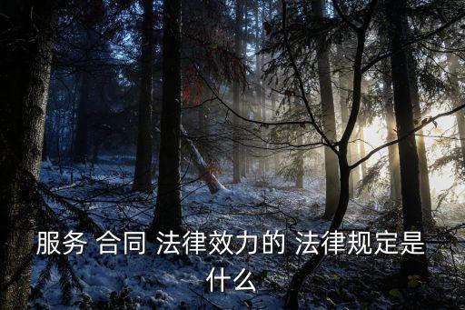 服務(wù) 合同 法律效力的 法律規(guī)定是什么