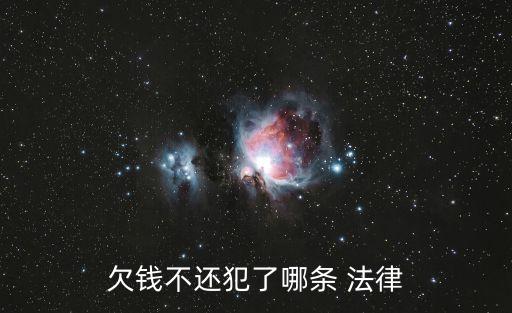 欠錢不還犯了哪條 法律