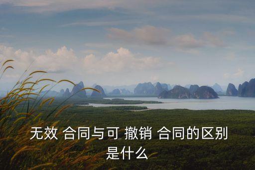  無(wú)效 合同與可 撤銷(xiāo) 合同的區(qū)別是什么