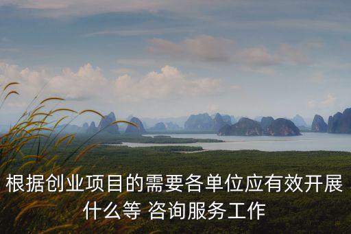 根據(jù)創(chuàng)業(yè)項目的需要各單位應有效開展什么等 咨詢服務工作