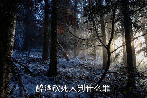 醉酒砍死人判什么罪