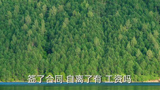 簽了合同 自離了有 工資嗎
